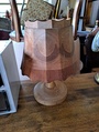 Pöytävalaisin jossa myös varjostin puuta 
Korkeus 33 cm. Hinta 20e 