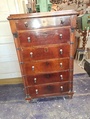 Mahonki pintainen lipasto 1880 lukua, 
mitat LxSxK 88x54x148 cm. MYYTY